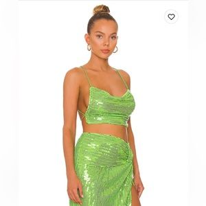 NBD Green Sequin Top NWT